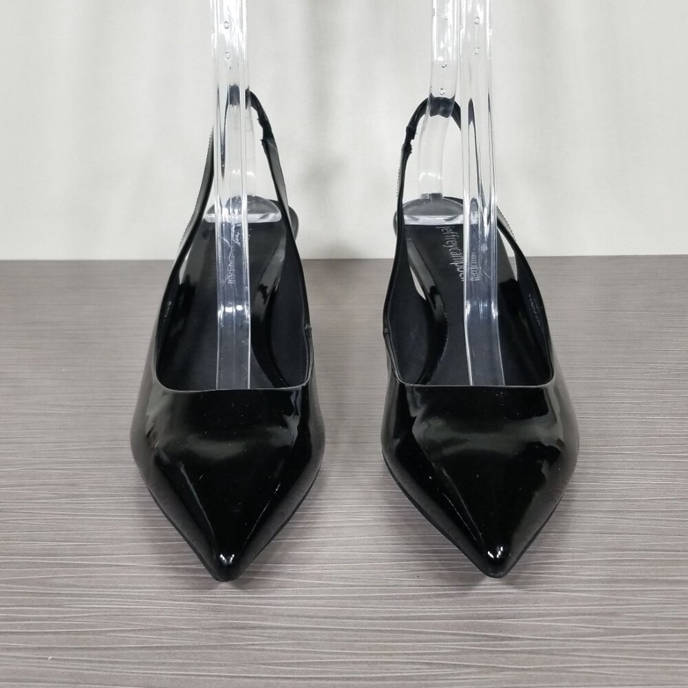 Jeffrey Campbell Talisman Slingback Pump, Black Patent Leather, Womens Size 8 M - Picture 2 of 14
